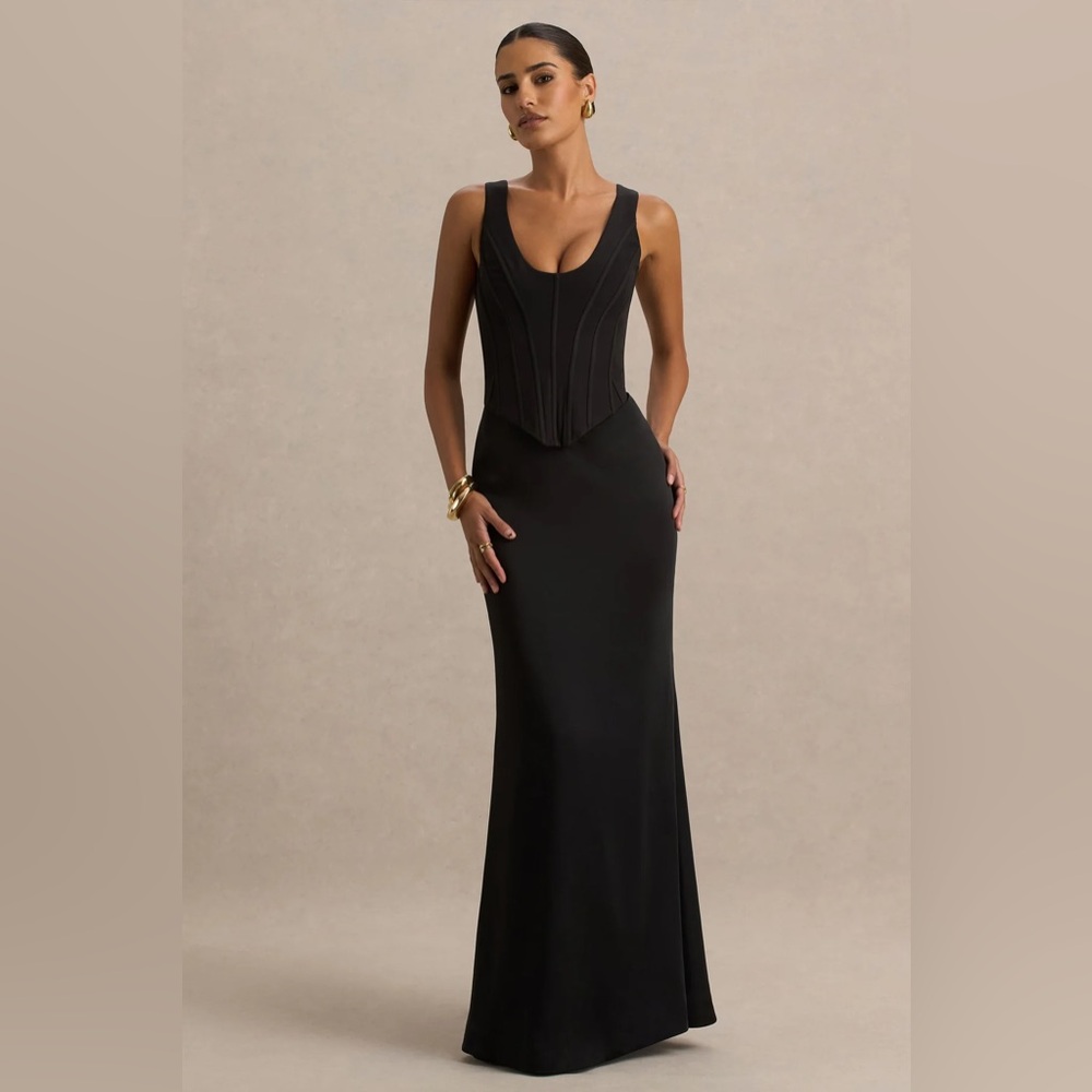 Morgan Satin Corset Maxi Dress